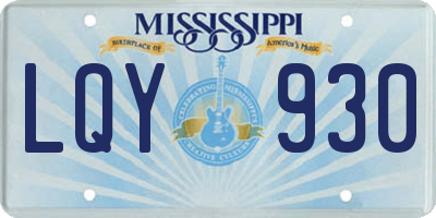 MS license plate LQY930