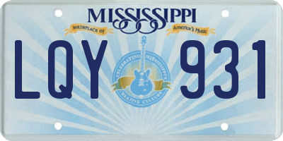MS license plate LQY931