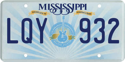 MS license plate LQY932