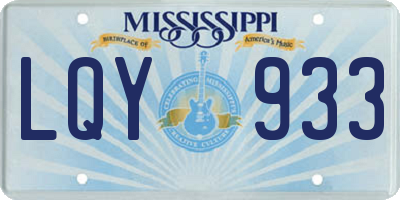 MS license plate LQY933