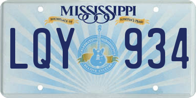 MS license plate LQY934