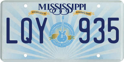 MS license plate LQY935