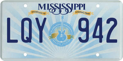 MS license plate LQY942