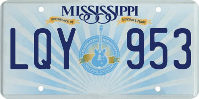 MS license plate LQY953