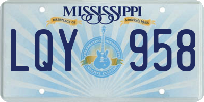 MS license plate LQY958