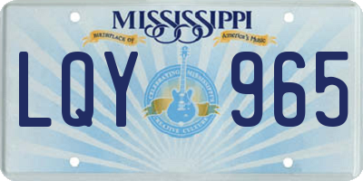MS license plate LQY965