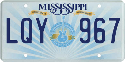 MS license plate LQY967