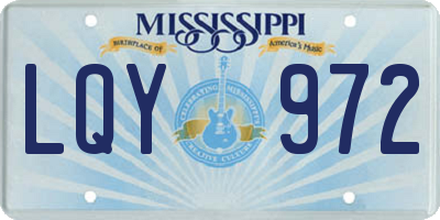 MS license plate LQY972