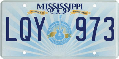 MS license plate LQY973