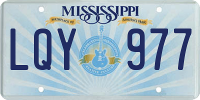 MS license plate LQY977
