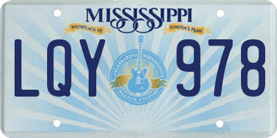 MS license plate LQY978