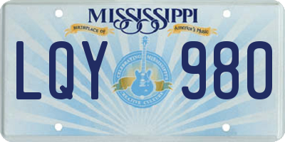 MS license plate LQY980