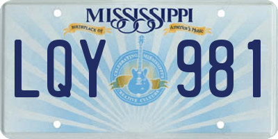 MS license plate LQY981