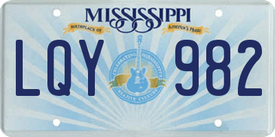 MS license plate LQY982