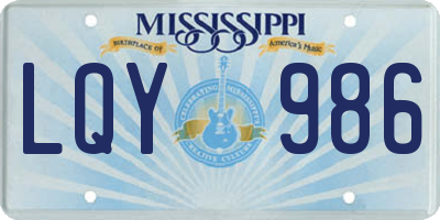 MS license plate LQY986