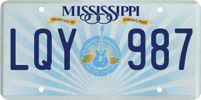 MS license plate LQY987