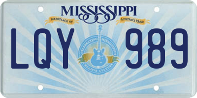 MS license plate LQY989