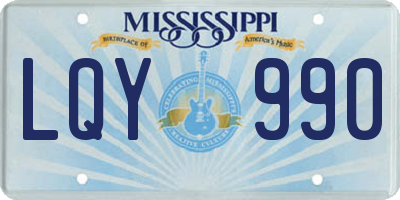 MS license plate LQY990