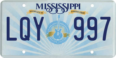 MS license plate LQY997