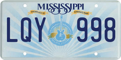 MS license plate LQY998