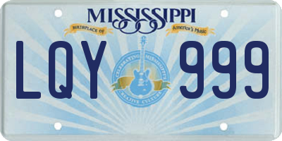 MS license plate LQY999