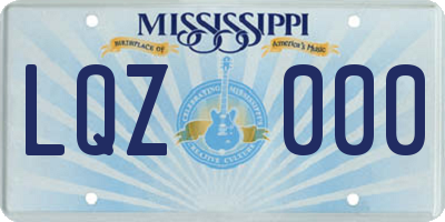 MS license plate LQZ000