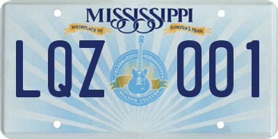 MS license plate LQZ001