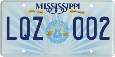 MS license plate LQZ002
