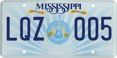 MS license plate LQZ005