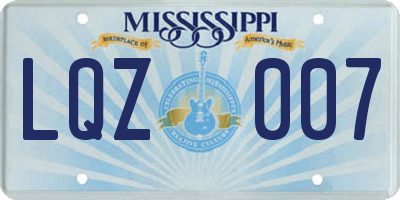 MS license plate LQZ007