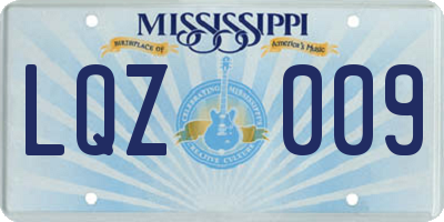 MS license plate LQZ009
