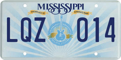 MS license plate LQZ014