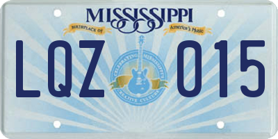 MS license plate LQZ015