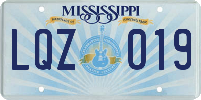 MS license plate LQZ019