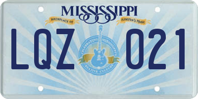 MS license plate LQZ021