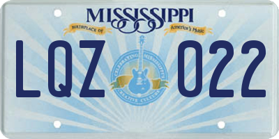 MS license plate LQZ022