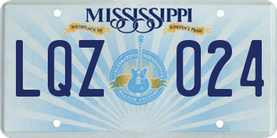 MS license plate LQZ024