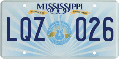 MS license plate LQZ026