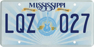 MS license plate LQZ027