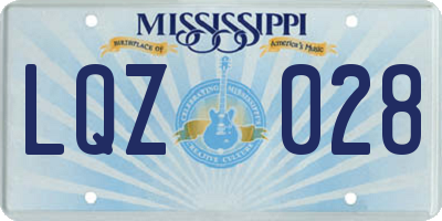 MS license plate LQZ028