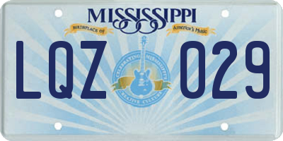MS license plate LQZ029