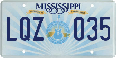 MS license plate LQZ035