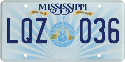 MS license plate LQZ036