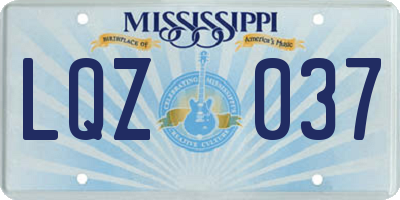 MS license plate LQZ037