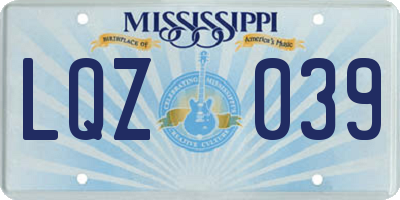 MS license plate LQZ039