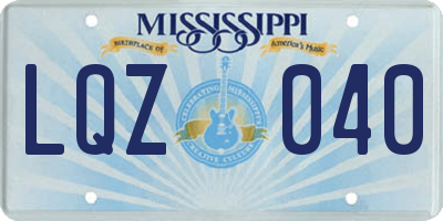 MS license plate LQZ040