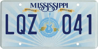 MS license plate LQZ041
