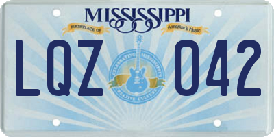 MS license plate LQZ042
