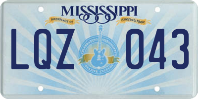 MS license plate LQZ043