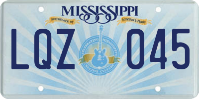 MS license plate LQZ045